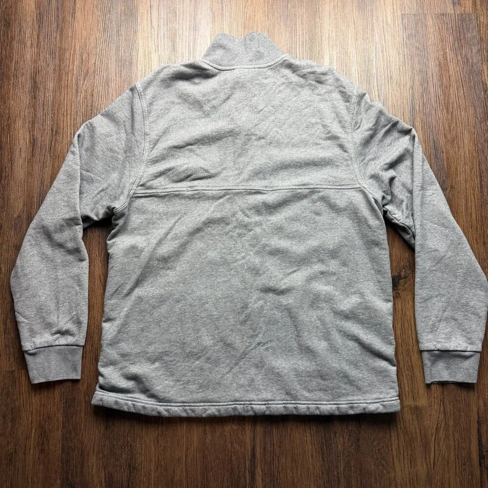 Patagonia Pullover Sweater L Men's 1/4 Zip Pockets Gray Tie Waist - Picture 2 of 6